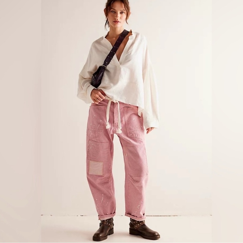 Free People We the Free Moxie Railroad Low-slung Jeans